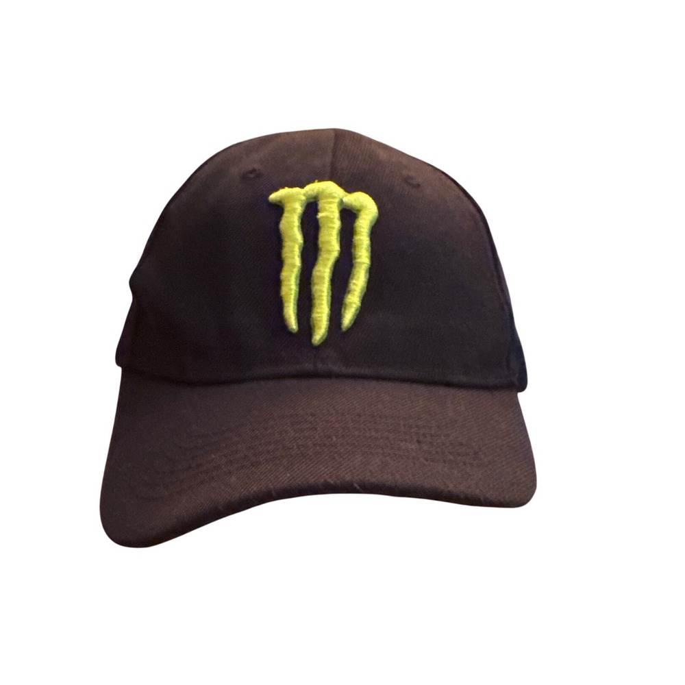 Monster Energy Black Baseball Cap Hat Lime Green Claw Logo Adjustable Mens OSFM